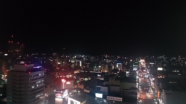 JR九州ホテル　ブラッサム大分　天空風呂からの夜景1
