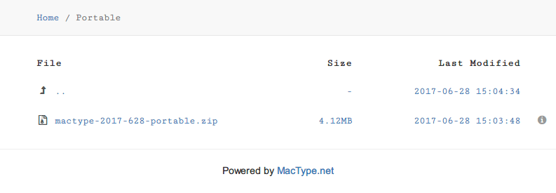 MacType ポータブル版 バージョン 1.2017.628.0 に乗り換え、mactype-2017-628-portable.zip ダウンロード