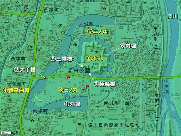 高田城地形図