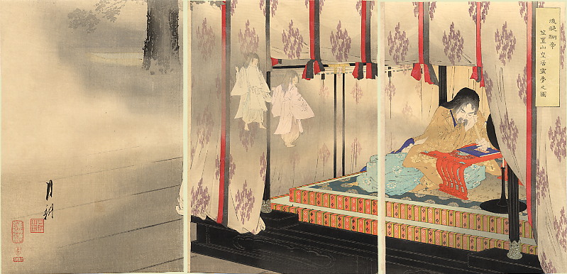 後醍醐天皇図（1890年、尾形月耕・画）