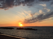 入善町・園家山キャンプ場の海岸の夕陽