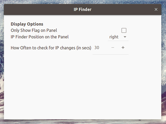 IP Finder Ubuntu GNOME拡張機能 グローバルIPアドレス オプション