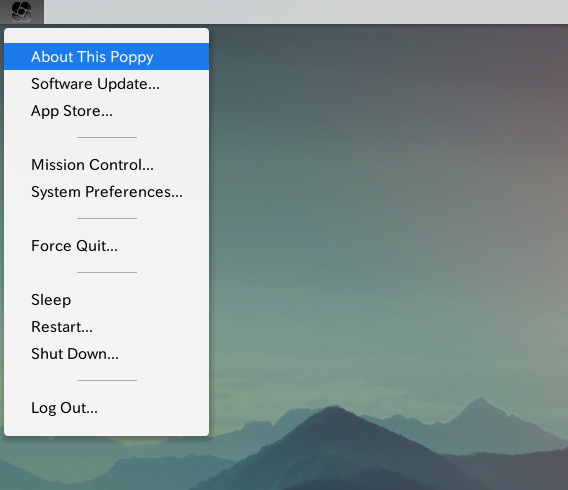 Poppy Menu Ubuntu GNOME拡張機能 アップルメニュー